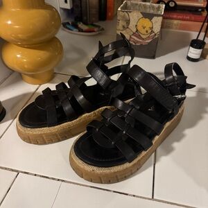 Prada Platform Espadrille Sandals